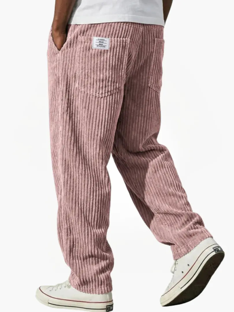 Homme Pantalon Large à Taille Élastique avec Poches
