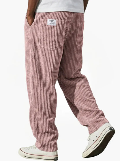 Homme Pantalon Large à Taille Élastique avec Poches