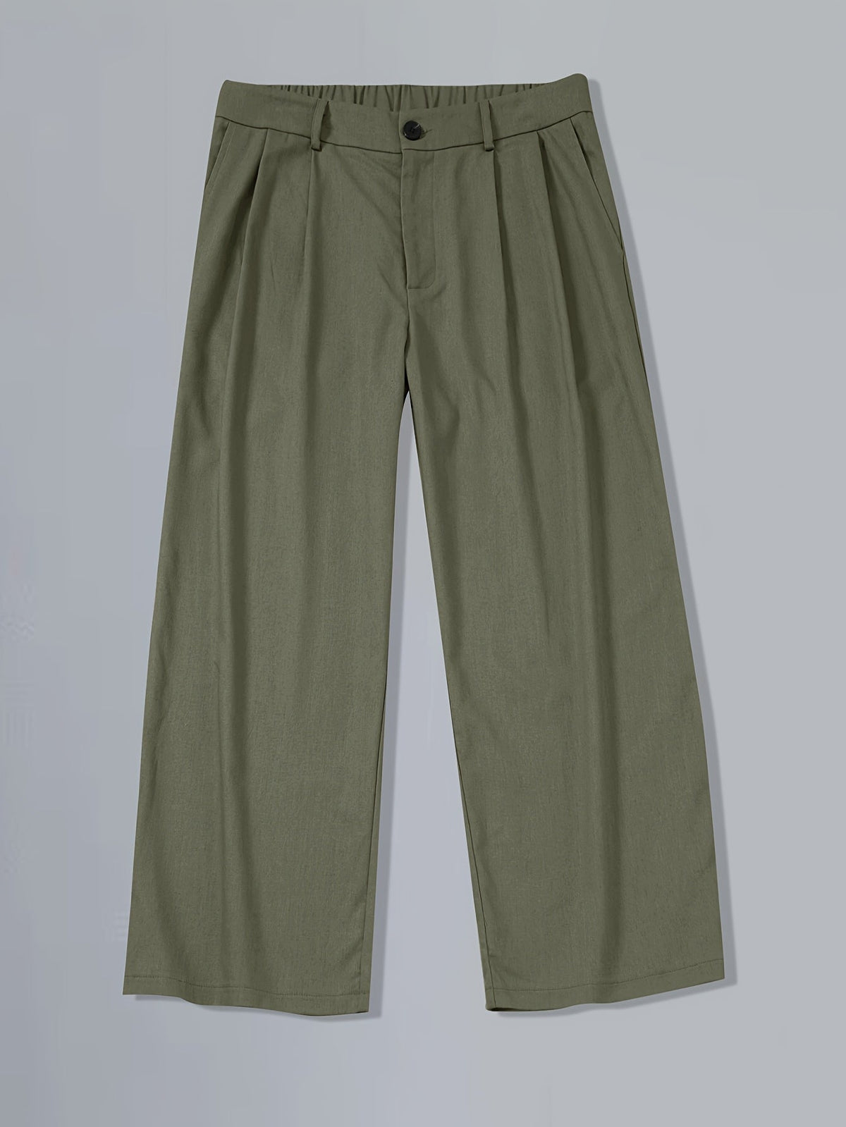 Homme Pantalon Large Vintage à Pinces et Taille Haute