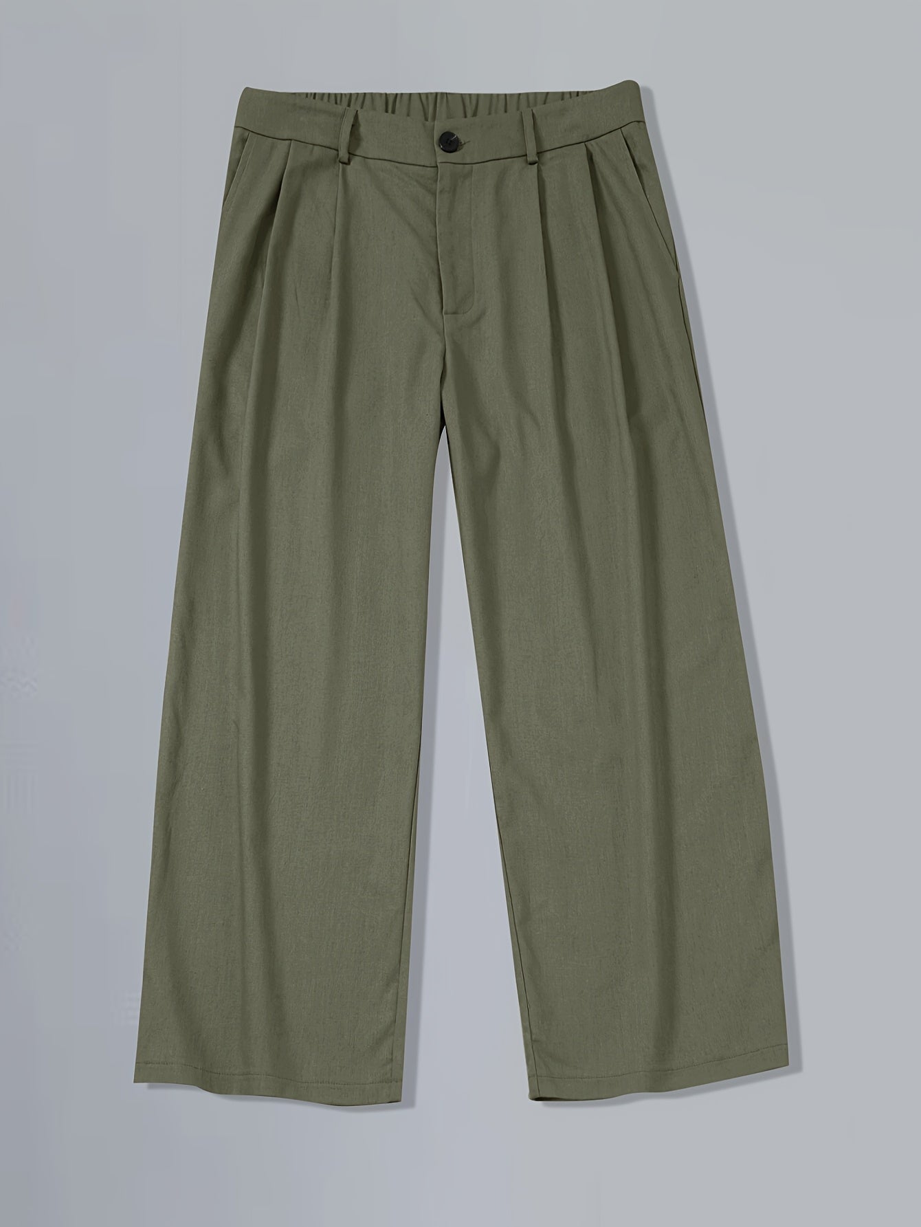 Homme Pantalon Large Vintage à Pinces et Taille Haute