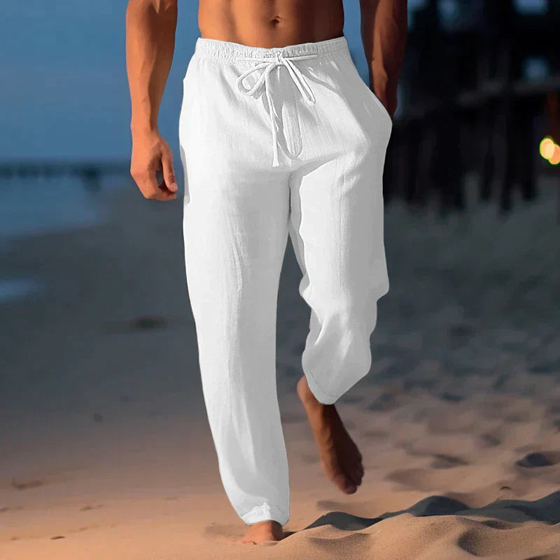 Homme Pantalon Long Décontracté avec Cordon de Serrage et Poches Latérales