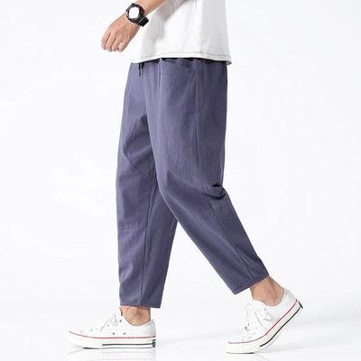 Homme Pantalon Sept Huitièmes Relaxed Fit avec Cordon de Serrage