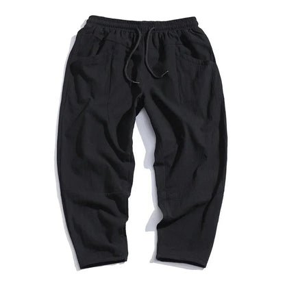 Homme Pantalon Sept Huitièmes Relaxed Fit avec Cordon de Serrage
