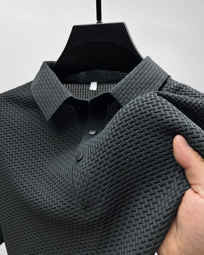 Homme Polo Manches Courtes avec Col à Texture Structurée
