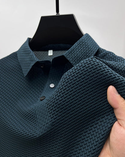 Homme Polo Manches Courtes avec Col à Texture Structurée