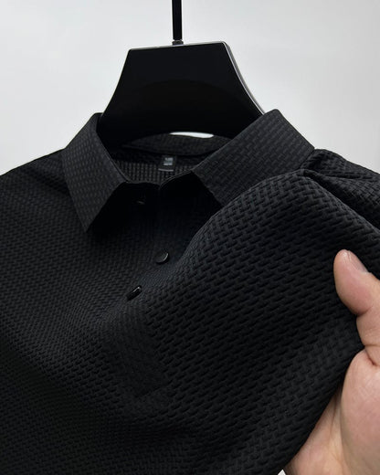 Homme Polo Manches Courtes avec Col à Texture Structurée