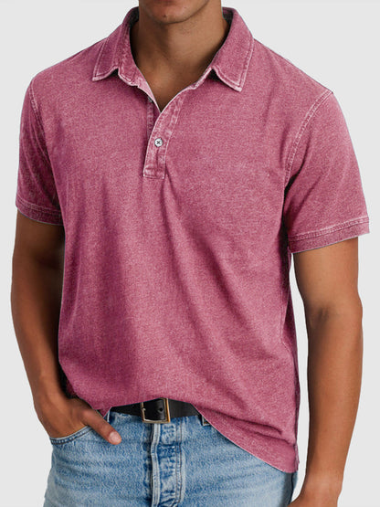 Homme Polo Manches Courtes avec Col Classique et Coupe Regular