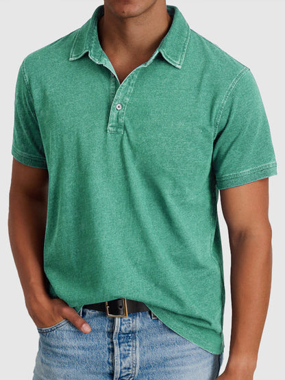 Homme Polo Manches Courtes avec Col Classique et Coupe Regular