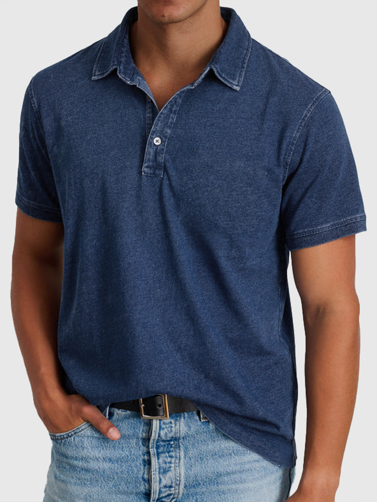 Homme Polo Manches Courtes avec Col Classique et Coupe Regular