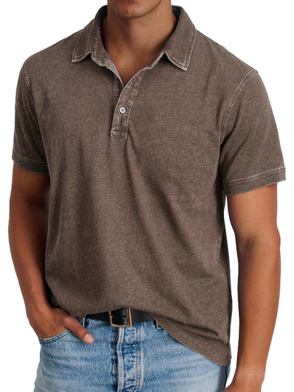 Homme Polo Manches Courtes avec Col Classique et Coupe Regular