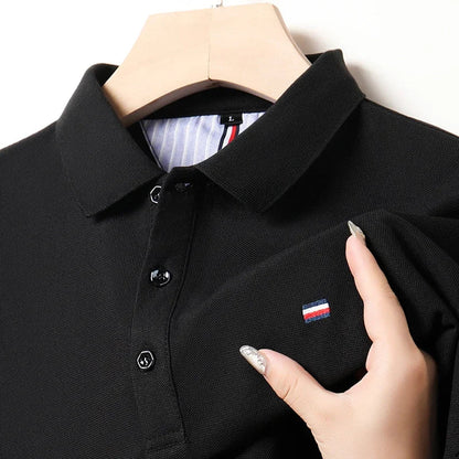 Homme Polo Manches Courtes avec Col Classique et Fermeture Boutons