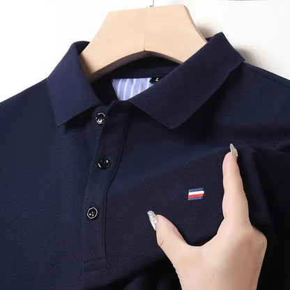 Homme Polo Manches Courtes avec Col Classique et Fermeture Boutons