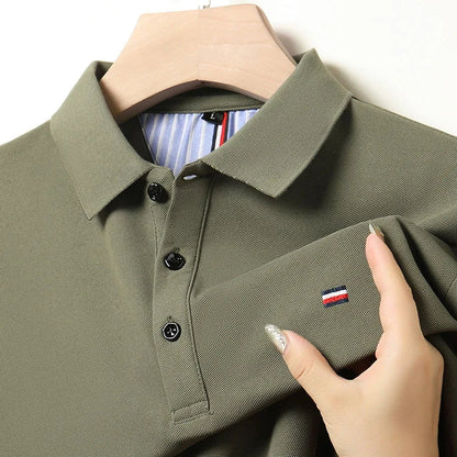 Homme Polo Manches Courtes avec Col Classique et Fermeture Boutons