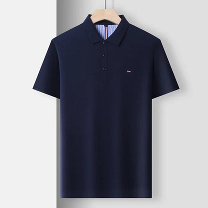 Homme Polo Manches Courtes avec Col Classique et Fermeture Boutons