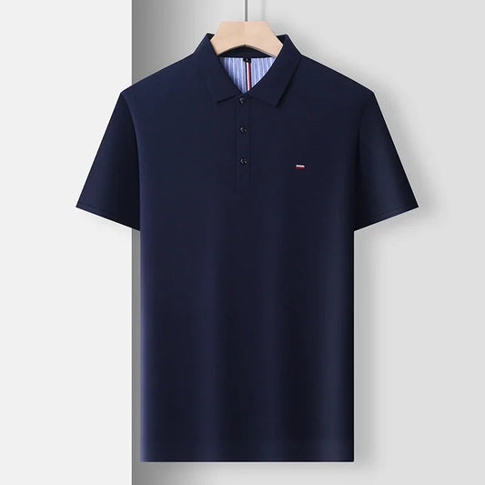 Homme Polo Manches Courtes avec Col Classique et Fermeture Boutons