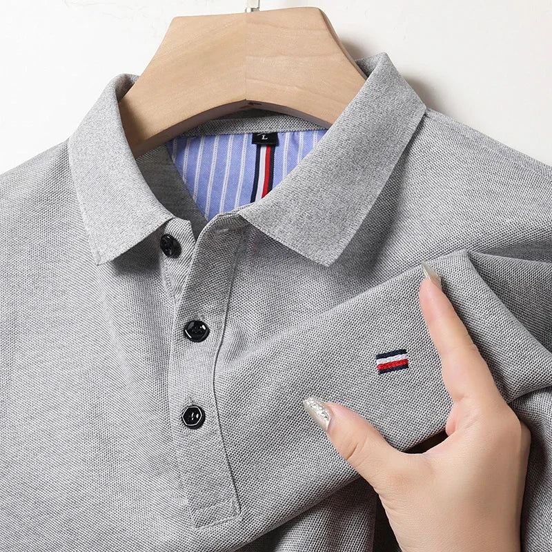 Homme Polo Manches Courtes avec Col Classique et Fermeture Boutons