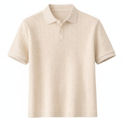 Homme Polo Manches Courtes avec Col Classique et Motif Texturé
