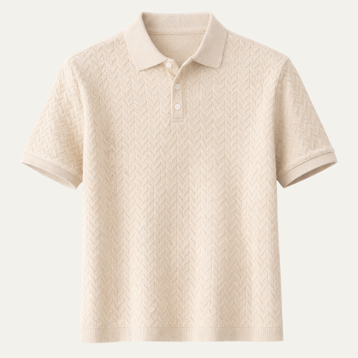 Homme Polo Manches Courtes avec Col Classique et Motif Texturé