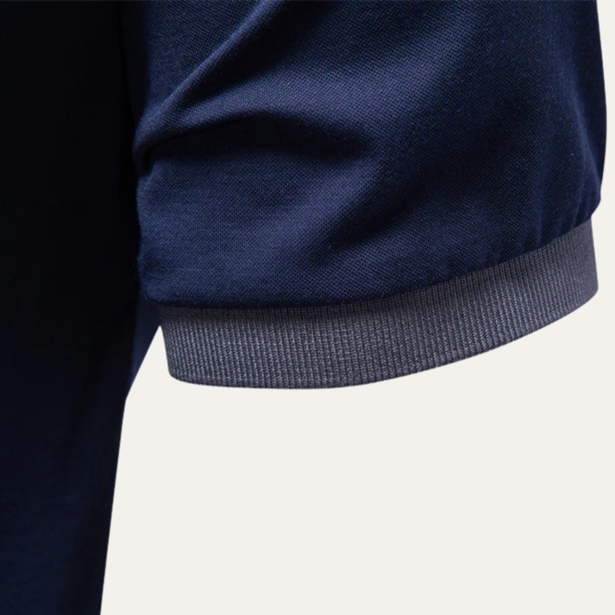 Homme Polo Manches Courtes Slim Fit avec Col Contrasté