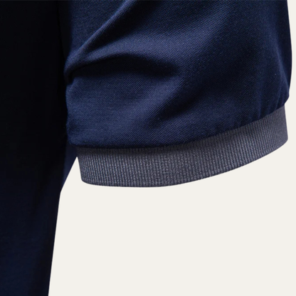 Homme Polo Manches Courtes Slim Fit avec Col Contrasté