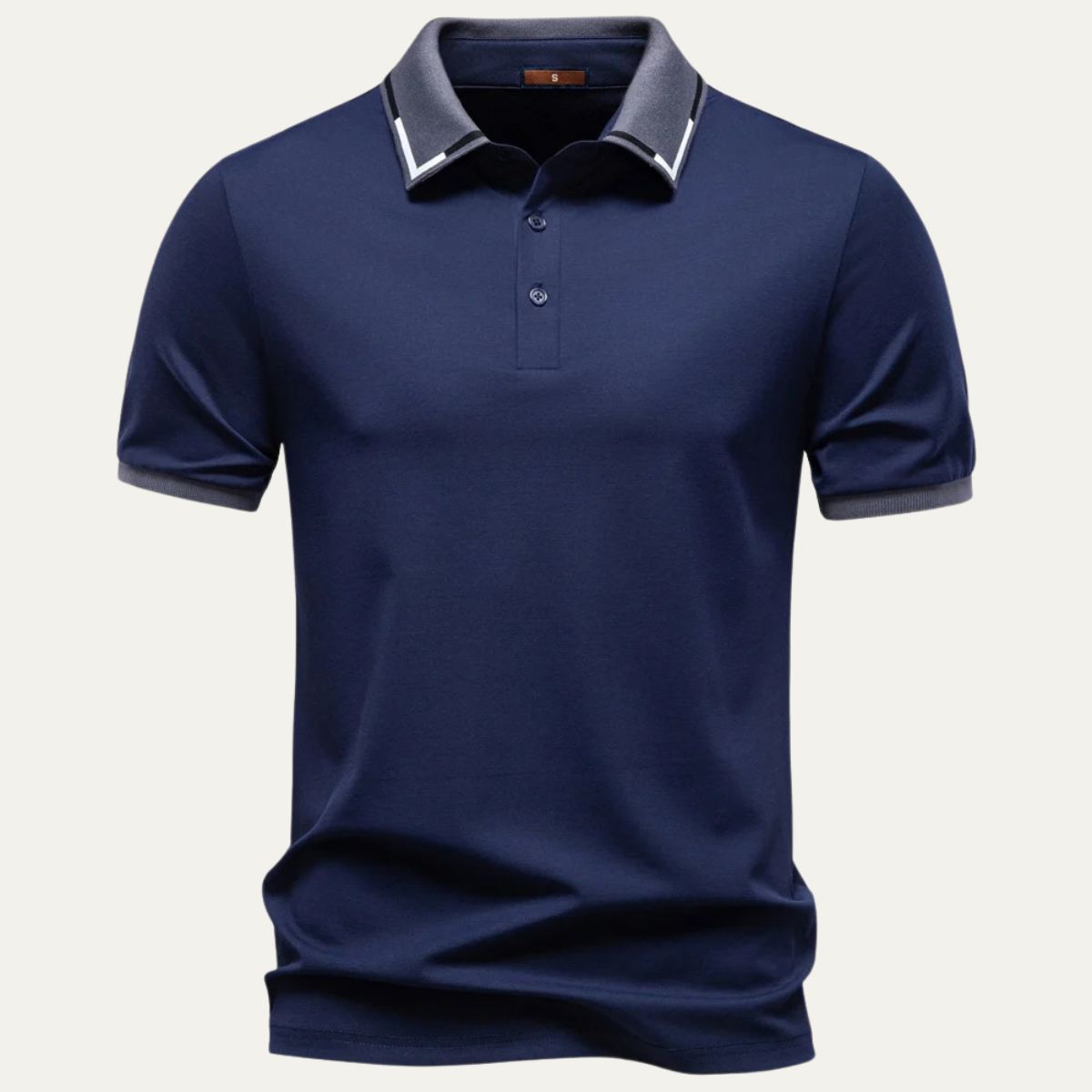 Homme Polo Manches Courtes Slim Fit avec Col Contrasté