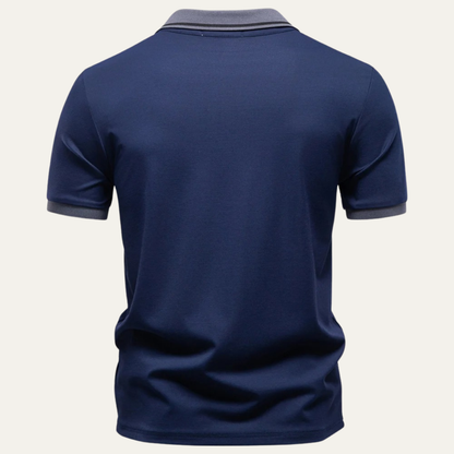 Homme Polo Manches Courtes Slim Fit avec Col Contrasté