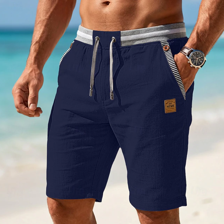 Homme Short au Genou avec Ceinture Élastique et Cordon de Serrage