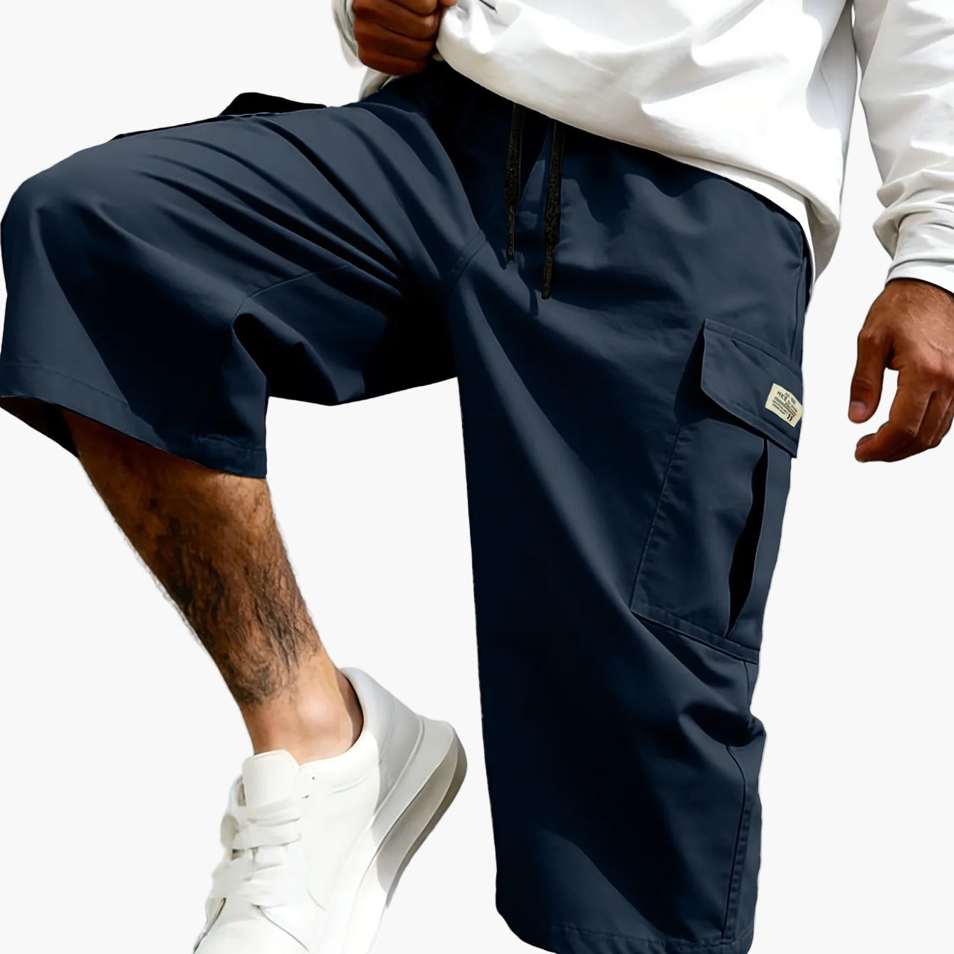 Homme Short Cargo avec Poches Latérales et Cordon de Serrage