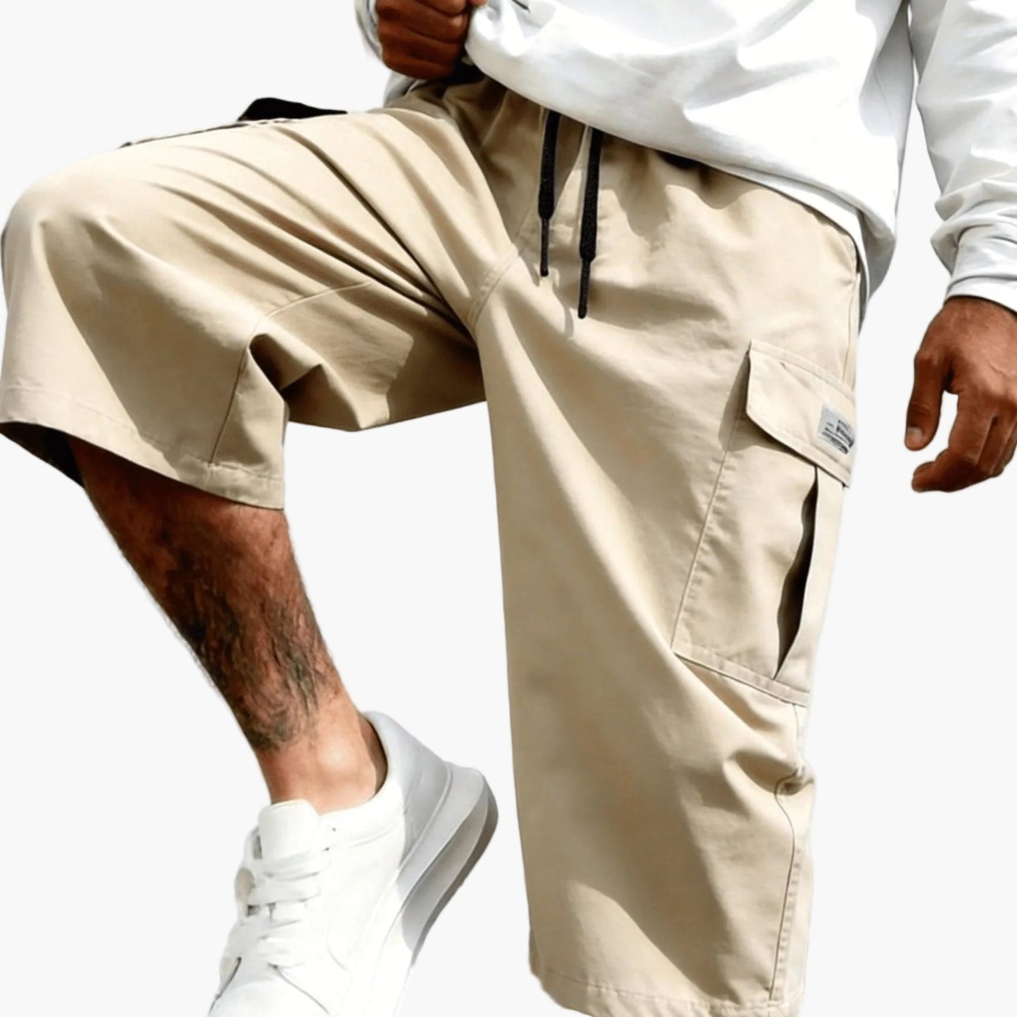Homme Short Cargo avec Poches Latérales et Cordon de Serrage