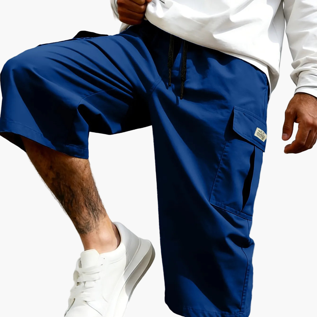Homme Short Cargo avec Poches Latérales et Cordon de Serrage