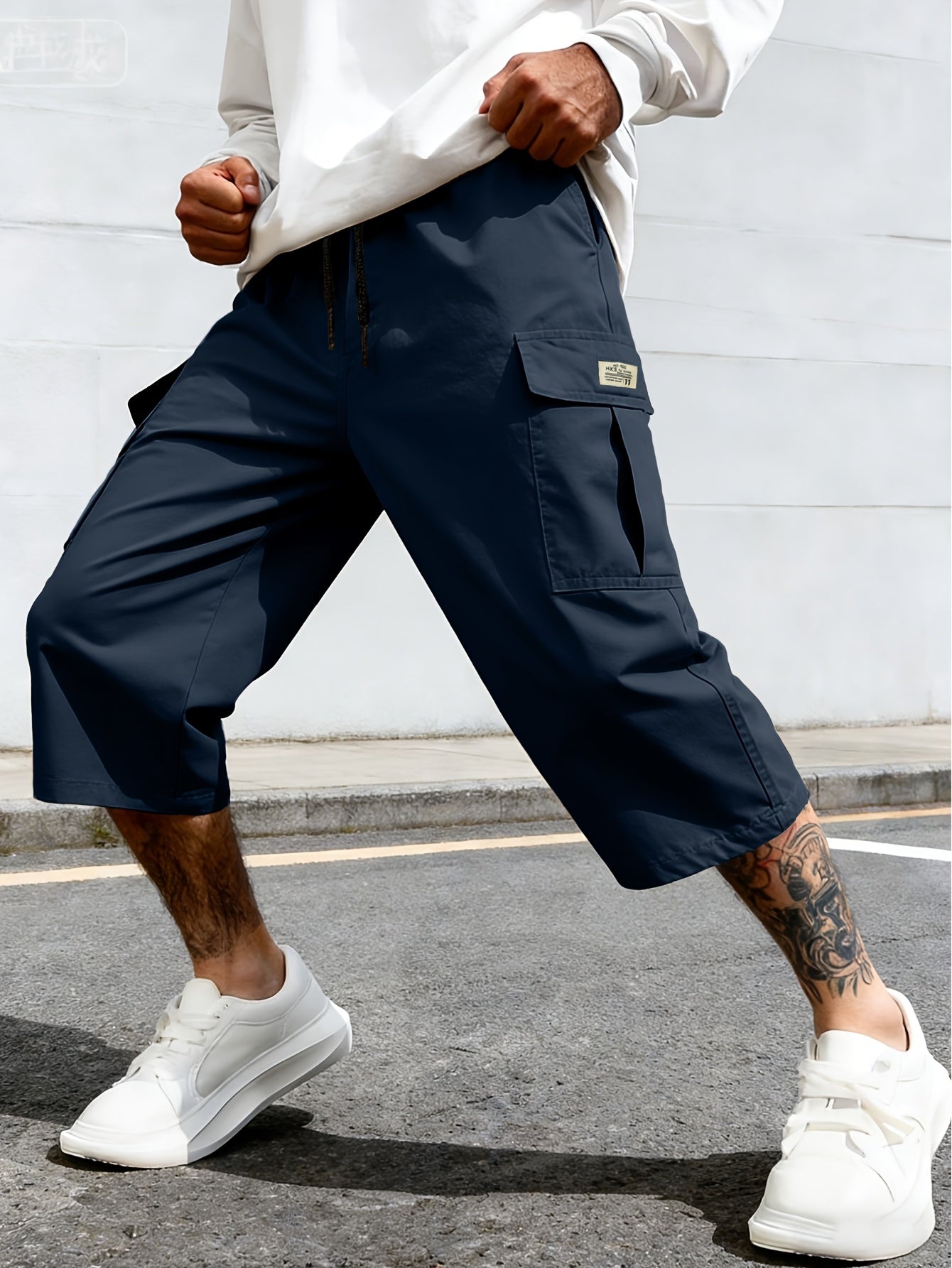 Homme Short Cargo avec Poches Latérales et Cordon de Serrage