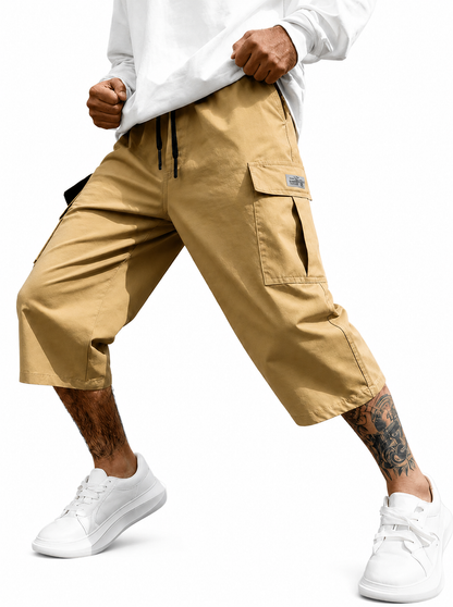 Homme Short Cargo avec Poches Latérales et Cordon de Serrage