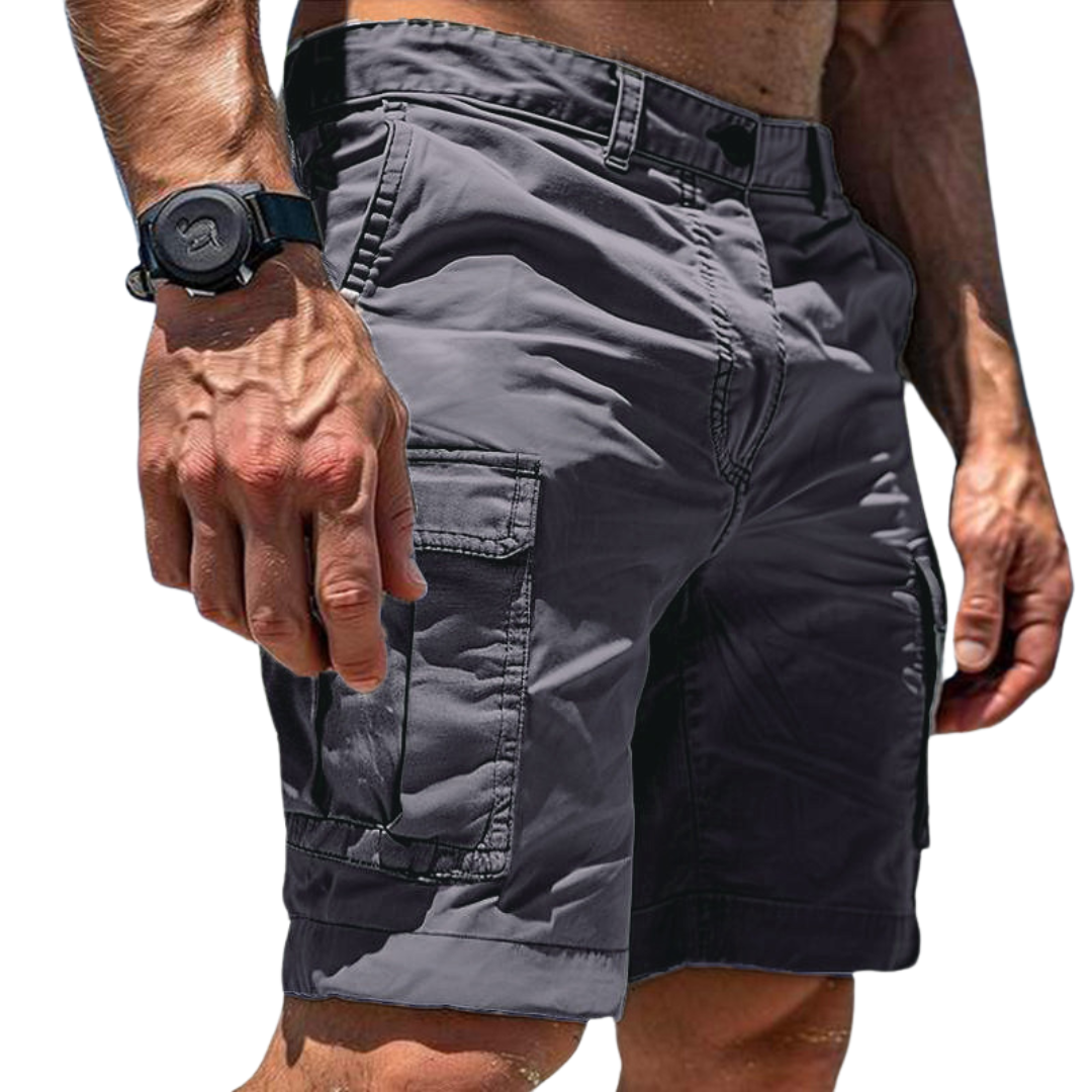 Homme Short Cargo avec Poches Latérales et Coupe Regular Fit
