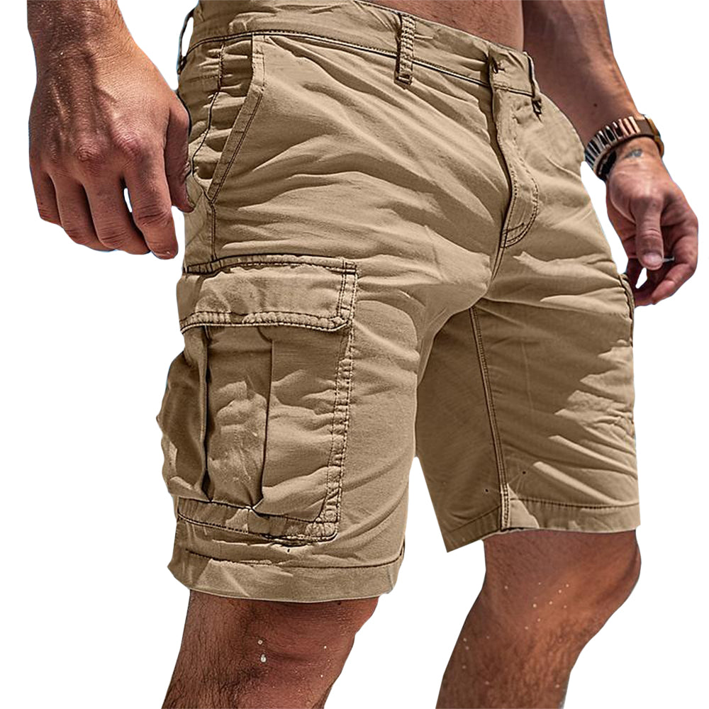 Homme Short Cargo avec Poches Latérales et Coupe Regular Fit