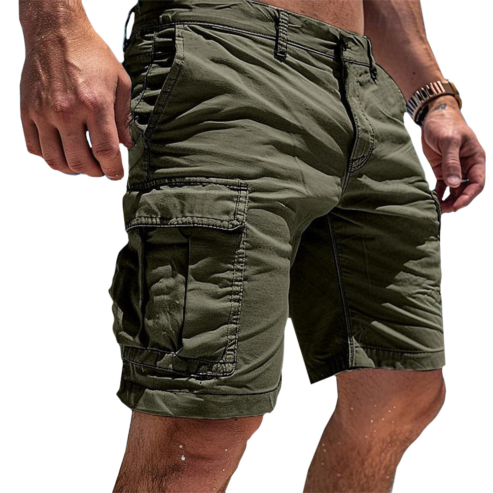 Homme Short Cargo avec Poches Latérales et Coupe Regular Fit