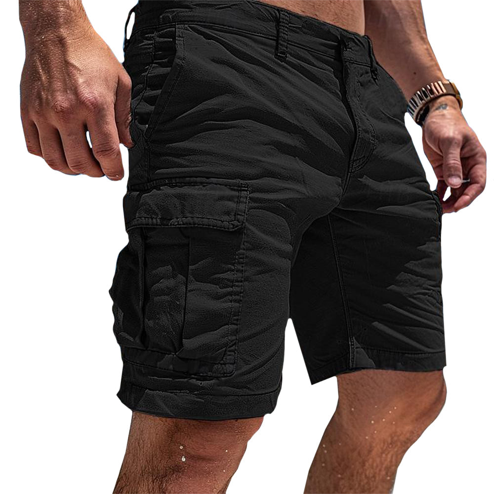 Homme Short Cargo avec Poches Latérales et Coupe Regular Fit