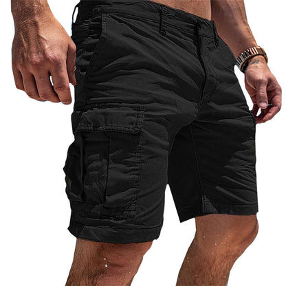 Homme Short Cargo avec Poches Latérales et Coupe Regular Fit