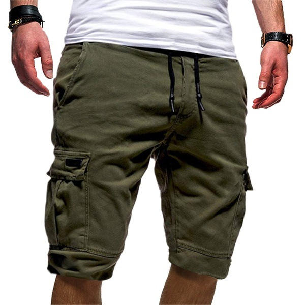 Homme Short Cargo avec Poches Utilitaires et Taille Élastique