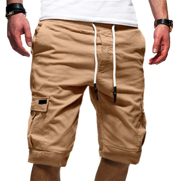 Homme Short Cargo avec Poches Utilitaires et Taille Élastique