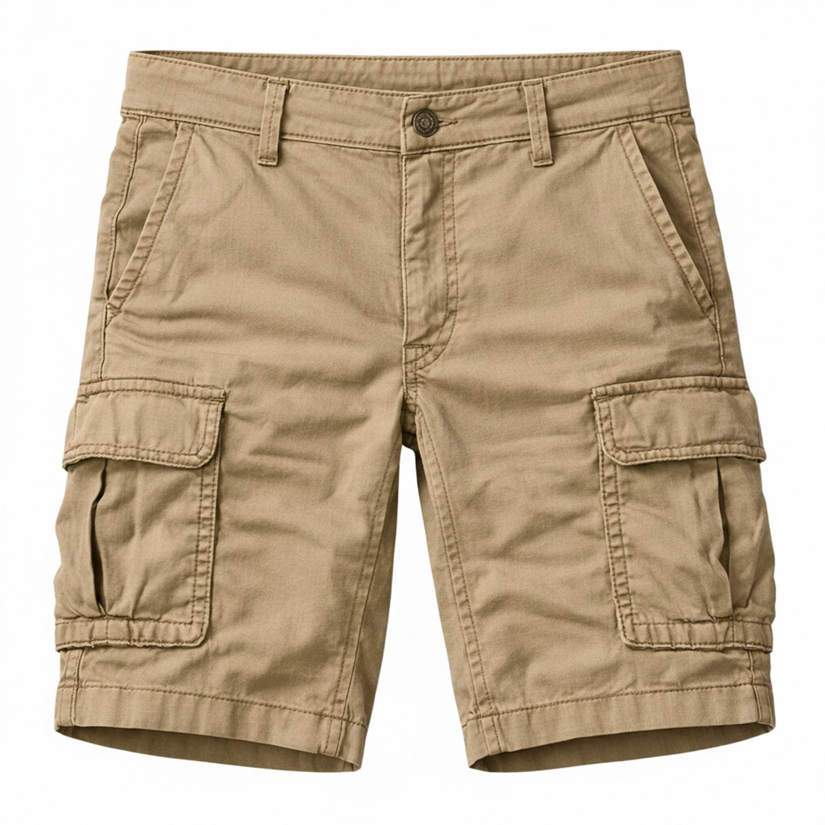 Homme Short Cargo Décontracté avec Poches Latérales et Fermeture Éclair