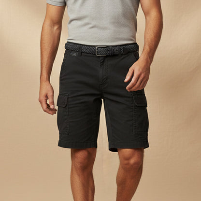 Homme Short Cargo Décontracté avec Poches Latérales et Fermeture Éclair