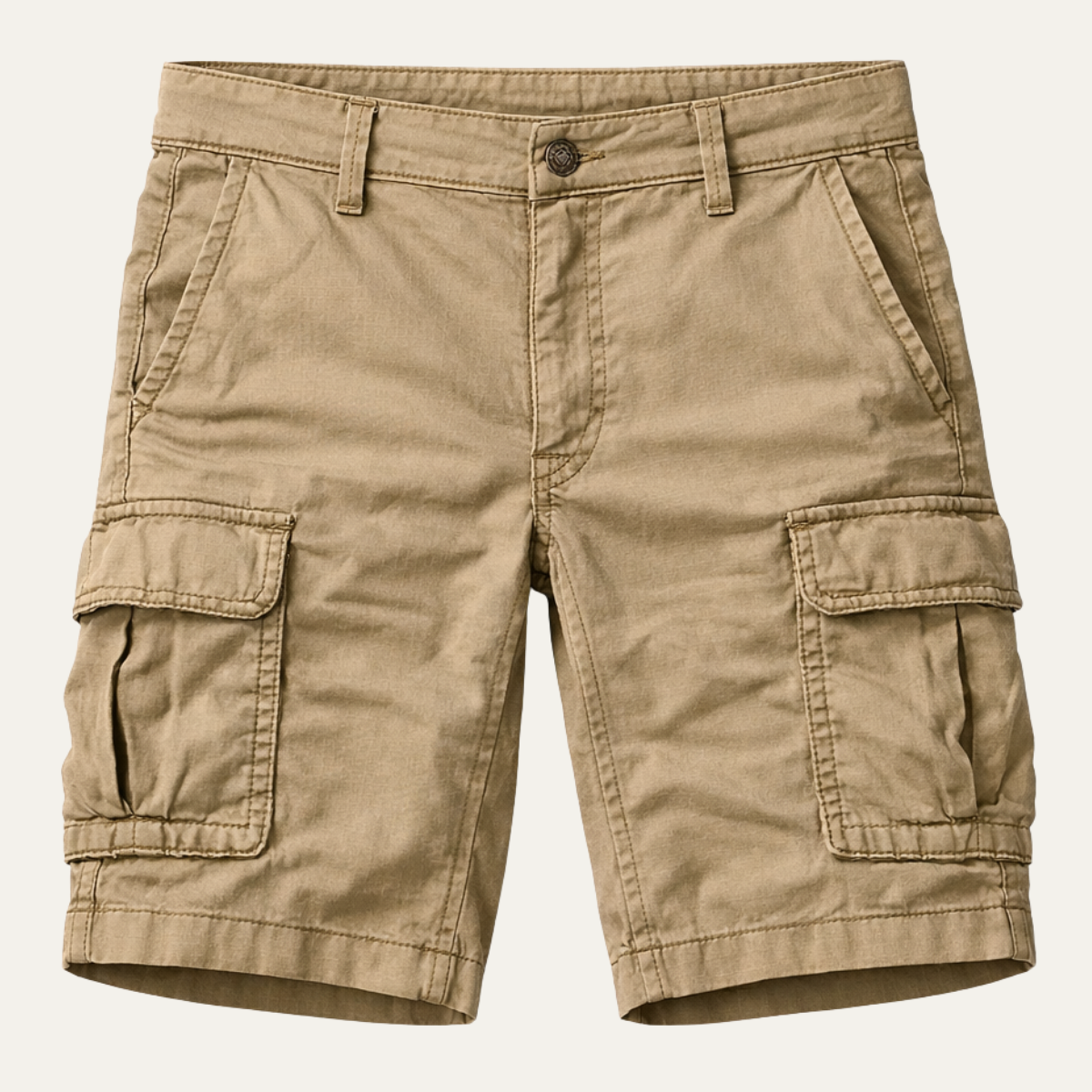 Homme Short Cargo Décontracté avec Poches Latérales et Fermeture Éclair