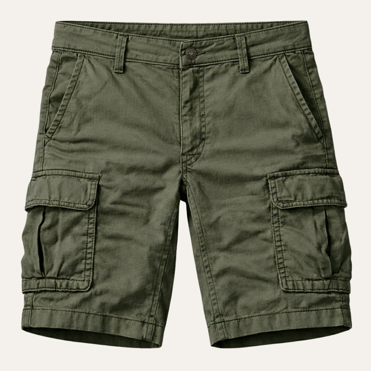 Homme Short Cargo Décontracté avec Poches Latérales et Fermeture Éclair