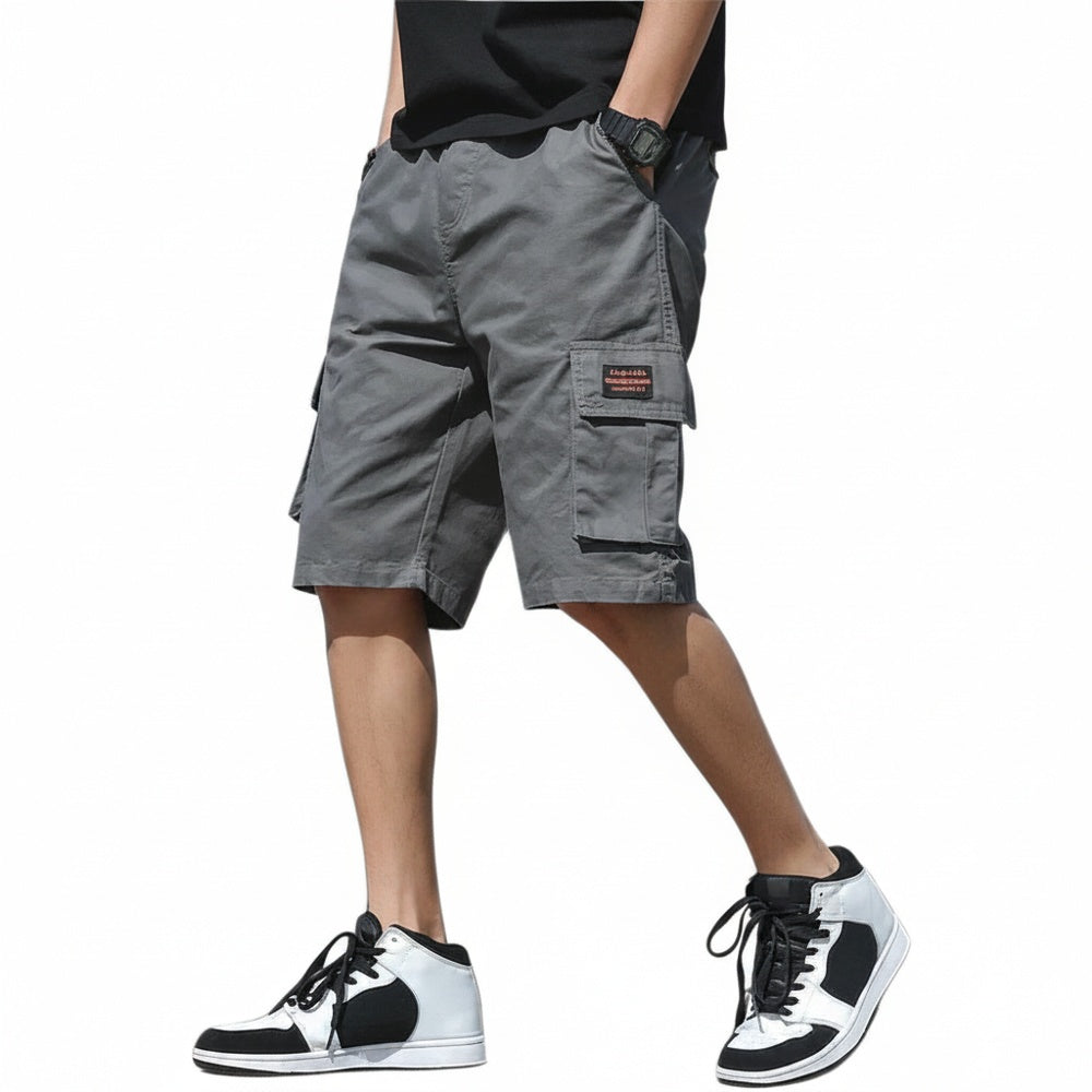 Homme Short Cargo Décontracté avec Poches Latérales et Taille Élastique