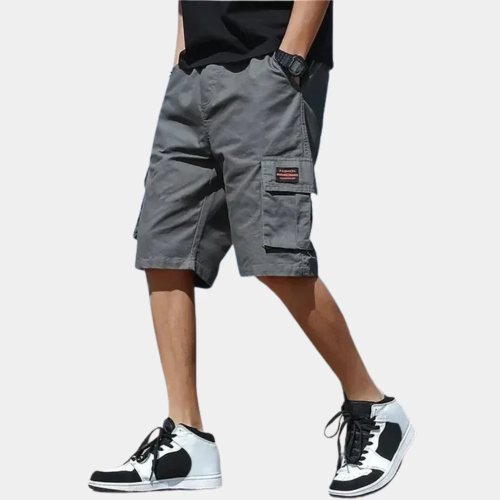Homme Short Cargo Décontracté avec Poches Latérales et Taille Élastique