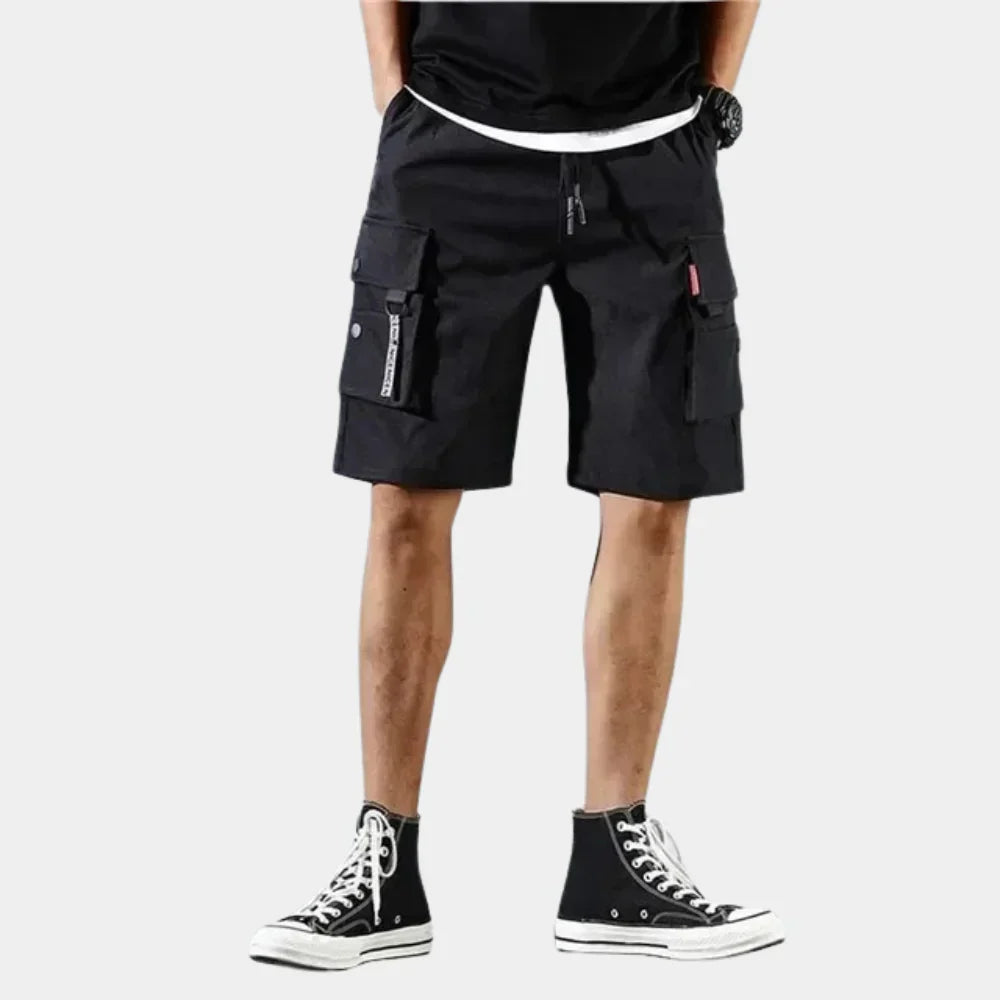 Homme Short Cargo Décontracté avec Poches Latérales et Taille Élastique