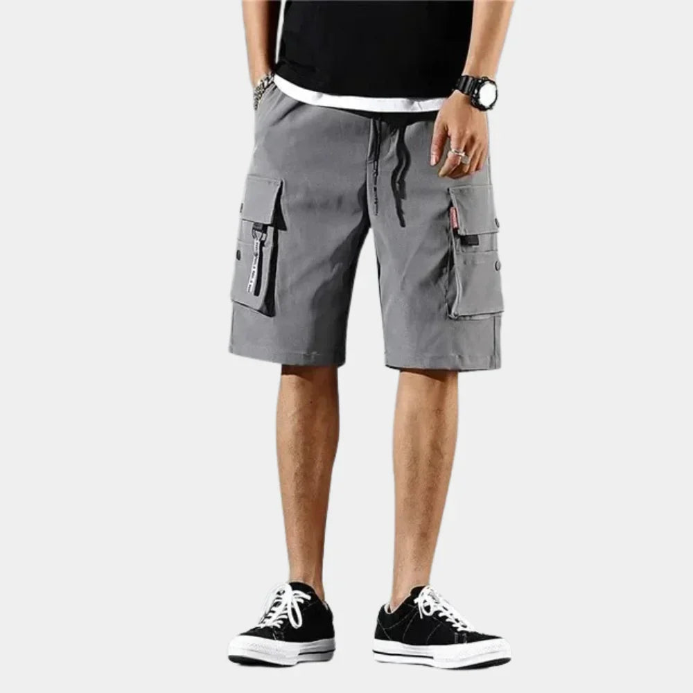 Homme Short Cargo Décontracté avec Poches Latérales et Taille Élastique