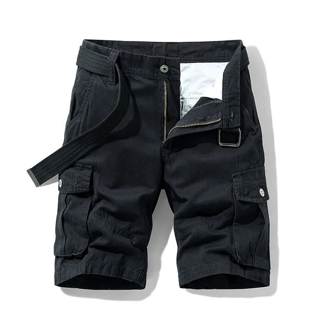Homme Short Cargo Multi-Poches avec Ceinture
