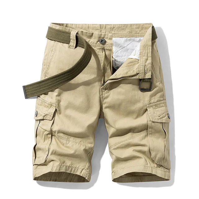 Homme Short Cargo Multi-Poches avec Ceinture