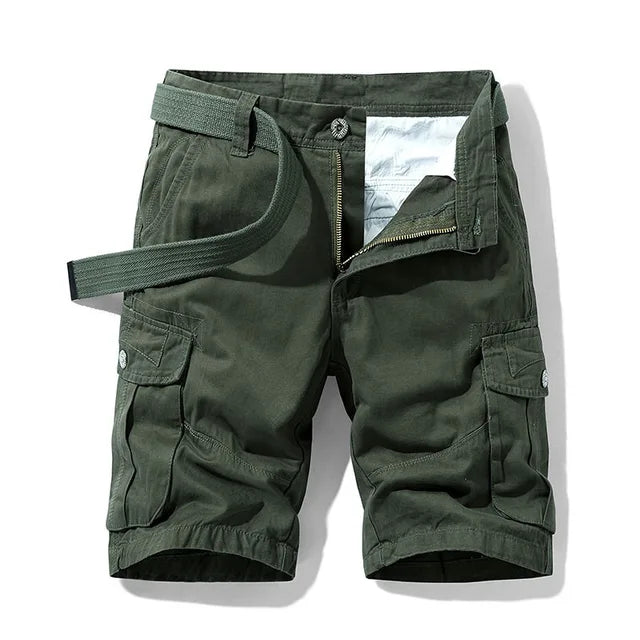 Homme Short Cargo Multi-Poches avec Ceinture